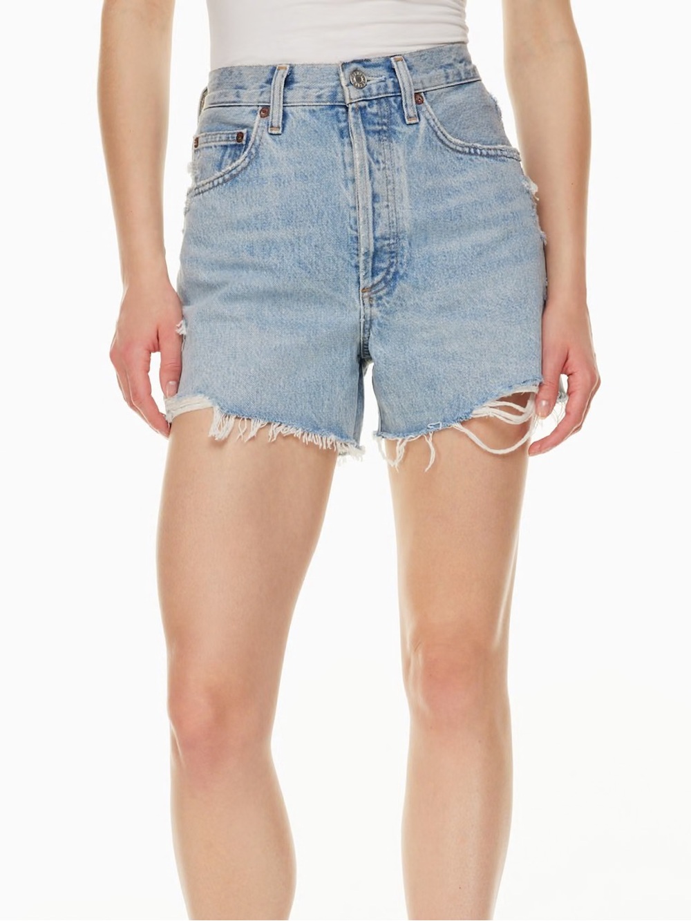 AGOLDE Dee - Aritzia Light Wash High-Rise Cutoff Denim Shorts